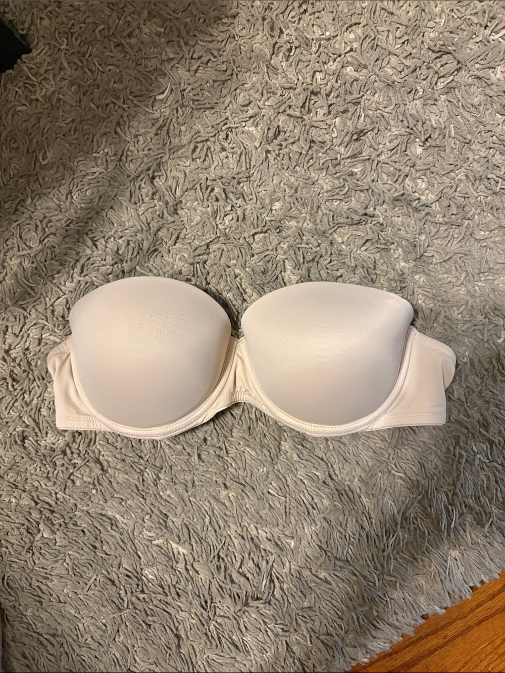 PINK Victoria's Secret Strapless Molded Bandeau - Cream